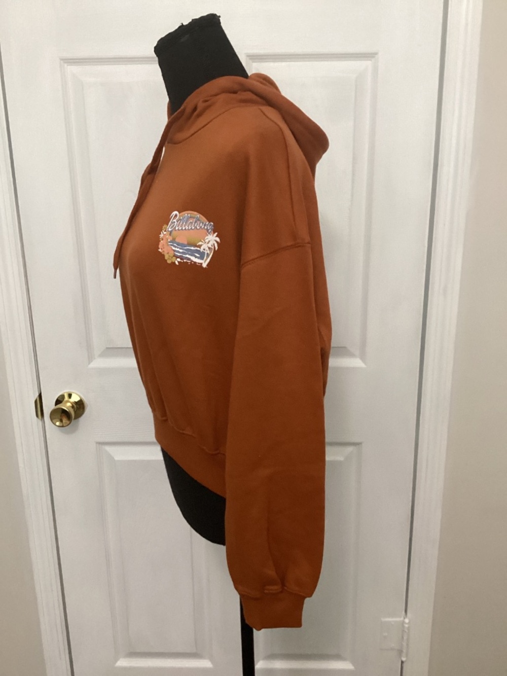 Billabong Women’s Lazy Daze Cropped Hoodie Burnt Orange Rust Small  NWT Surf - Picture 4 of 13
